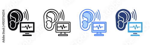 Audiogram icon sheet multiple style collection