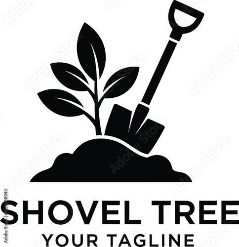 Ecology flat icon vector set with green leaf tree and gardening tools in EPS 10 style for eco business and nature design AI Generative