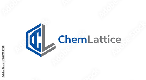 Abstract hexagonal 'CL' letter logo for chemical lattice materials, isolated white background