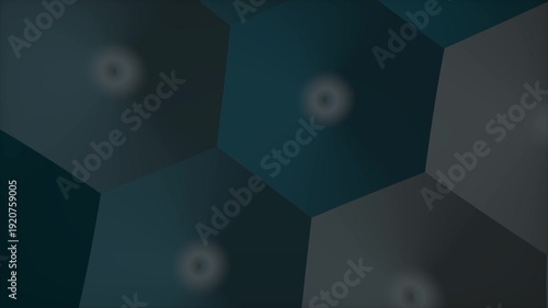 Abstract Geometric Pattern with Dark Blue and Gray Hexagons.
