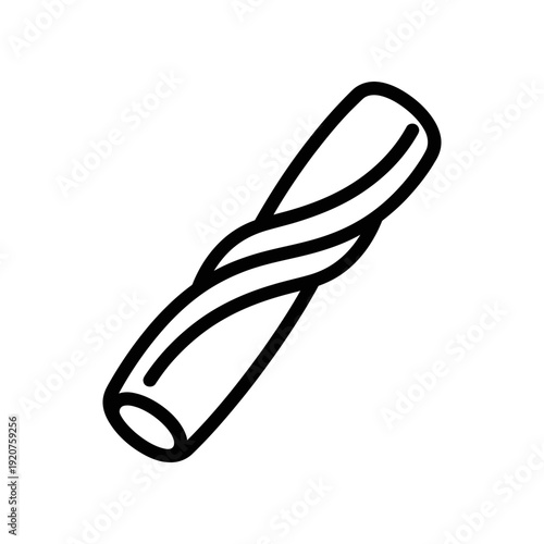 Photos Twisted Licorice Stick Icon, Candy Sweet Treat, Playful Design, Isolated on Whit