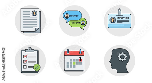 Business icons set for company concepts.