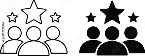 Rating and review icons for user feedback and ranking
