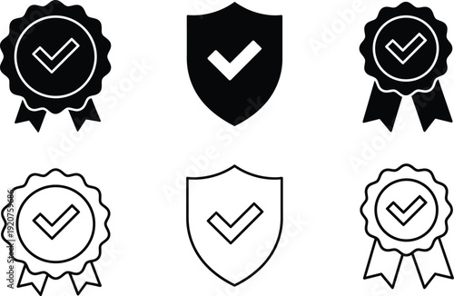Security and verification icons with checkmarks