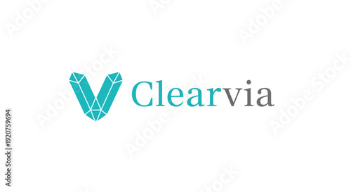 Clearvia logo design with geometric elements and modern typography.