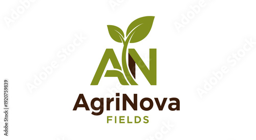 AgriNova Fields logo with green leaves and brown text on white background.