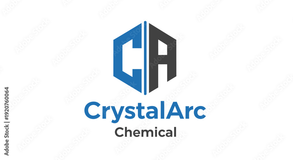 Fototapeta premium CrystalArc Chemical company logo with abstract geometric design.