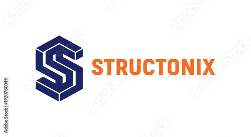Structonix company logo design with 3D stylized letter S.
