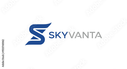 Skyvanta company logo design with blue and grey colors.