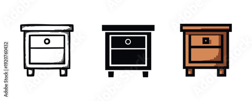 Three unique nightstand designs: sketch, minimalist, and classic