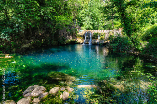 Cuadro en lienzo The beautiful Capelli di Venere waterfalls, located near the Cilento town of Casaletto Spartano, Campania, Italy