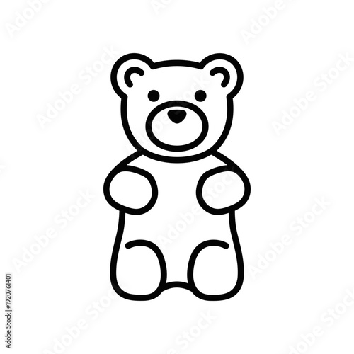 Cute Cartoon Teddy Bear Illustration on White Background