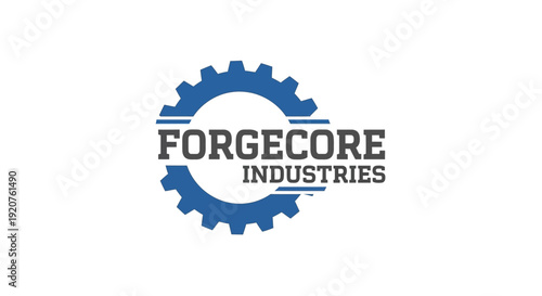 Forgecore Industries logo with gear and industrial theme.
