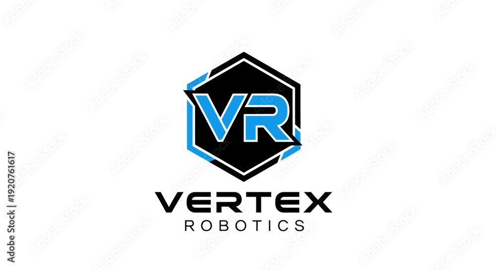 Fototapeta premium Vertex Robotics Virtual Reality Logo Design.