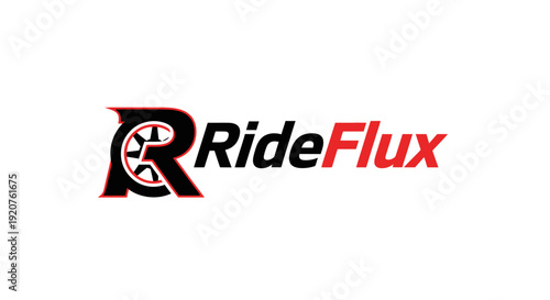 RideFlux logo design with stylized letter R and flux theme.