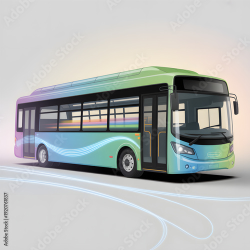 Modern Electric Bus Vehicle Transportation.