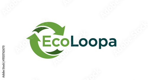 EcoLoopa logo with green arrows forming a circular motion symbolizing sustainability and eco-friendliness.
