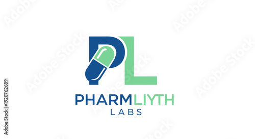Pharmliyth Labs logo with stylized lettering and test tube icon.