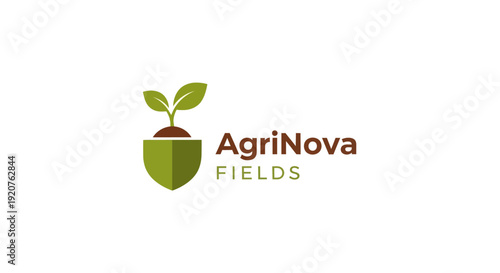 AgriNova Fields logo with green shield and growing plant.