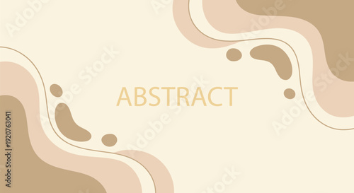 Abstract Background with Soft Organic Shapes and Earthy Tones Featuring the Word ABSTRACT