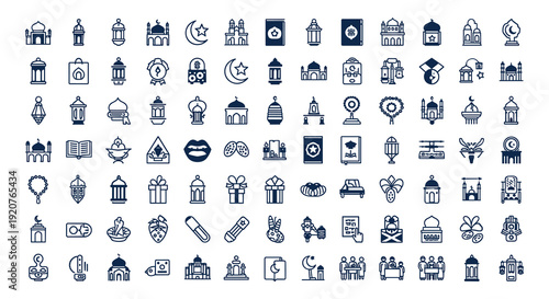 Comprehensive collection of vector icons for web and business design featuring a set of number symbols for internet computer applications and social media website buttons