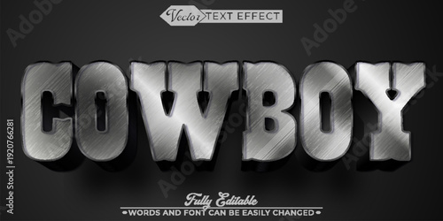  Cowboy Wild West Rider Adventure Vector Fully Editable Smart Object Text Effect