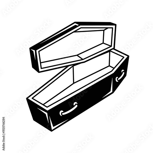 Open Coffin Symbolizing Death and the Afterlife.