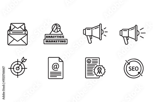 Digital marketing and seo icons
