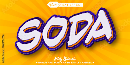  Soda Fizzy Drink Refreshing Beverage Vector Fully Editable Smart Object Text Effect