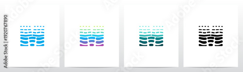 Waves Current Ripple Water Tidal Stream Curves Lines Letter Initial Logo Design M