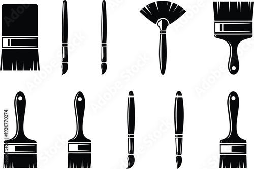 Collection of various paint brushes and tools