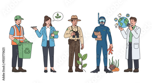 Diverse People Practicing Environmental Conservation Efforts.