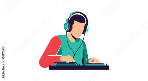 DJ Mixing Music on Controller.