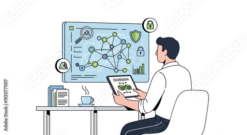 Man Analyzing Data on Digital Devices.