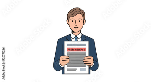 Man Holding Document with Red Header.