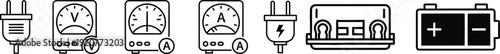 Electrical safety icons and symbols