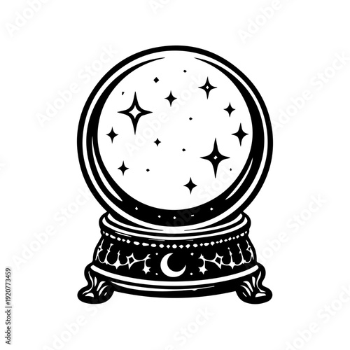 Crystal ball illustration vector icon Vector illustration on a white background