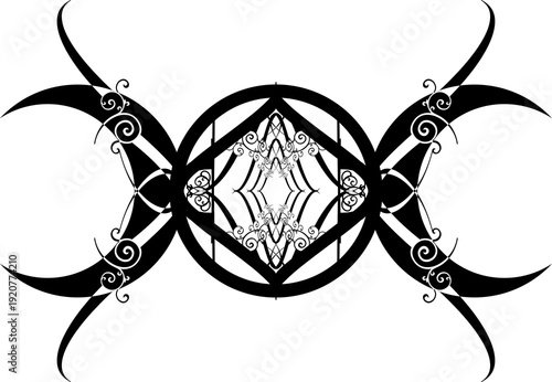 Black lilith symbol  tattoo art - moon, tattoo idea, design, art, logo, png, 300dpi..