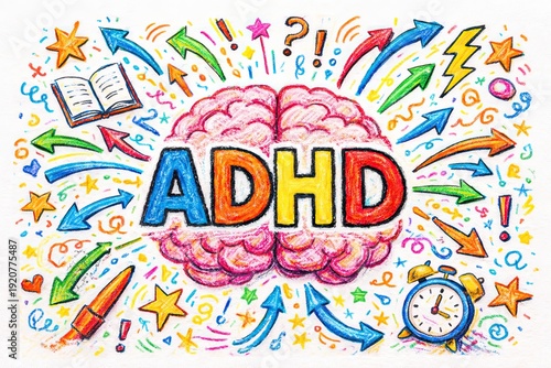 Wallpaper Mural adhd syndrome background. kids hyperactivity disorder banner Torontodigital.ca