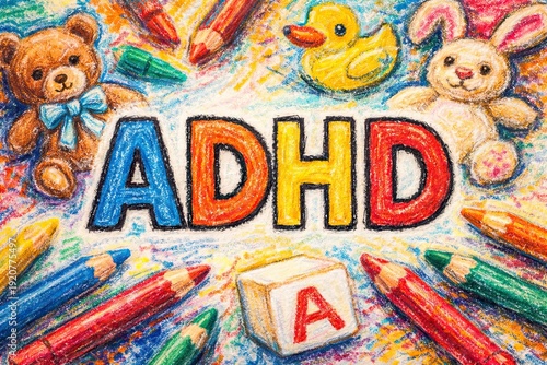 Wallpaper Mural child adhd syndrome background. attention deficit hyperactivity disorder banner Torontodigital.ca