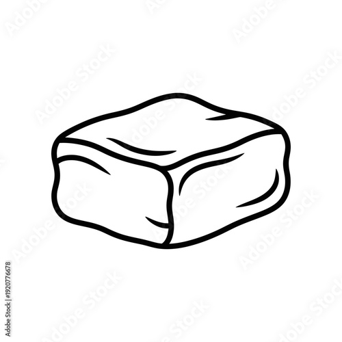 Simple Line Drawing of a Cube-Shaped Object on White Background