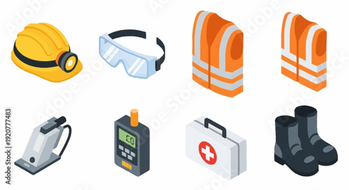 Safety Equipment and Protective Gear Icons.