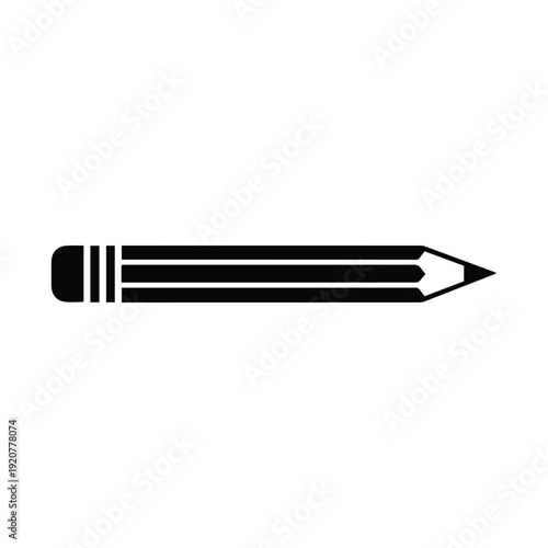 Simple black pencil icon with a pointed graphite tip and eraser