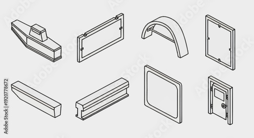 Collection of Various Door and Window Frames.