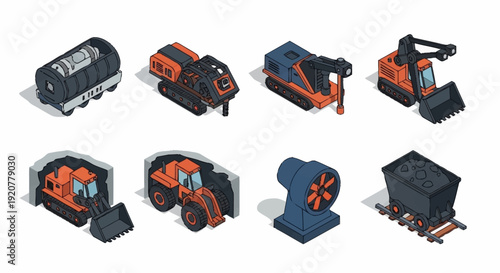 Collection of Various Heavy Machinery Equipment.