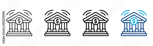 Online Banking Icon Different Style Outline Collection Set Vector Illustration