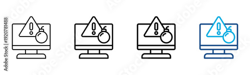 Threats Icon Different Style Outline Collection Set Vector Illustration