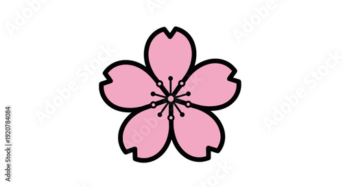 Cherry Blossom Flower Icon - A Beautiful Pink Petal Symbol for Nature and Spring