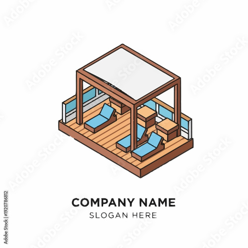 Modern wooden deck with pergola and lounge chairs for relaxation.