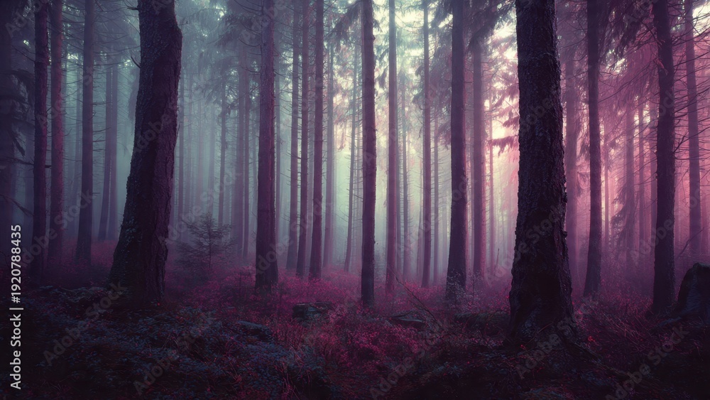 Fototapeta premium Mystical Forest with Fog